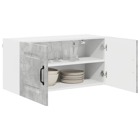 vidaXL Kitchen Wall Cabinet with Shelf Concrete Grey 80 x 31 x 40 cm