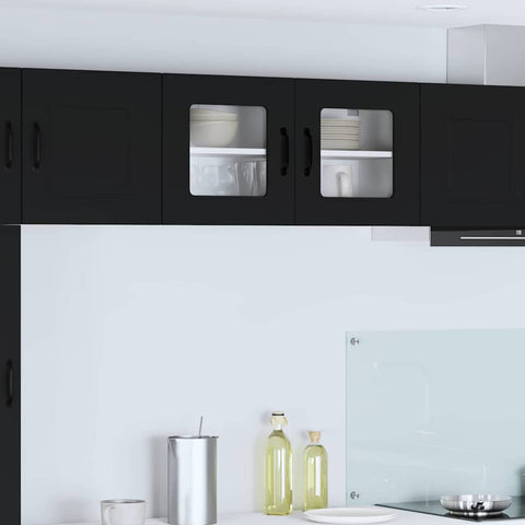 vidaXL Kitchen Wall Cabinet Black 80 x 31 x 40 cm Engineered Wood