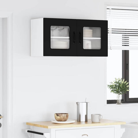 vidaXL Kitchen Wall Cabinet Black 80 x 31 x 40 cm Engineered Wood