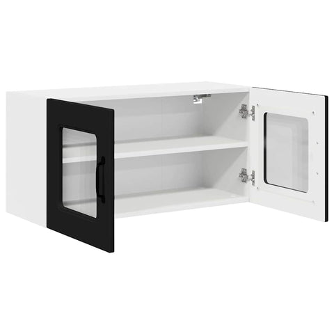 vidaXL Kitchen Wall Cabinet Black 80 x 31 x 40 cm Engineered Wood