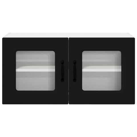 vidaXL Kitchen Wall Cabinet Black 80 x 31 x 40 cm Engineered Wood