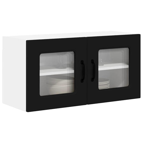 vidaXL Kitchen Wall Cabinet Black 80 x 31 x 40 cm Engineered Wood