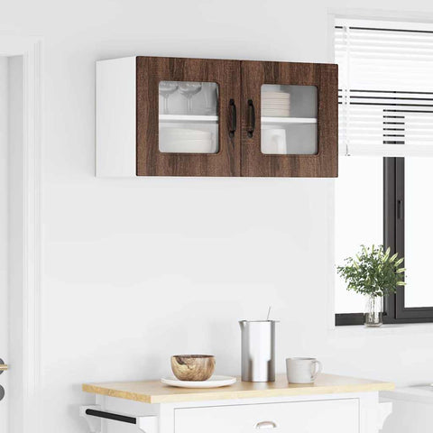 vidaXL Kitchen Wall Cabinet Brown Oak 80 x 31 x 40 cm Engineered Wood