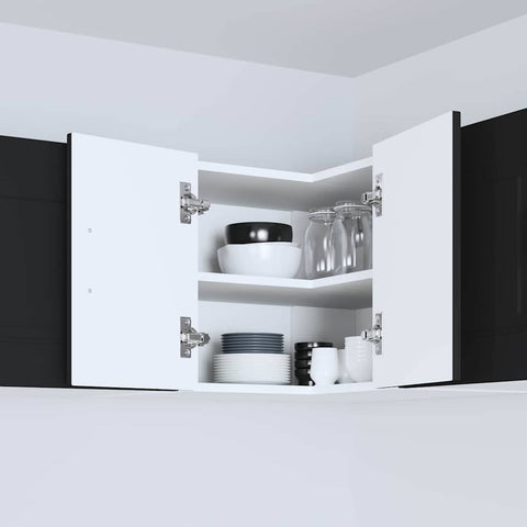 vidaXL Kitchen Wall Cabinet Black 57 x 57 x 40 cm Engineered Wood