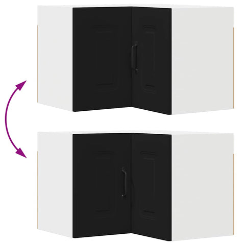 vidaXL Kitchen Wall Cabinet Black 57 x 57 x 40 cm Engineered Wood