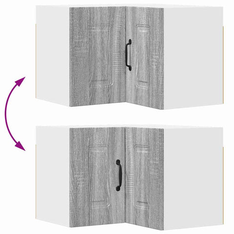 vidaXL Kitchen Wall Cabinet with Shelf Grey Sonoma 57 x 57 x 40 cm