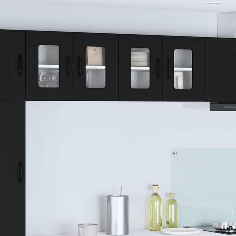 vidaXL Kitchen Wall Cabinet with Shelf 2 pcs Black 60 x 31 x 40 cm