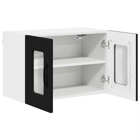 vidaXL Kitchen Wall Cabinet with Shelf 2 pcs Black 60 x 31 x 40 cm