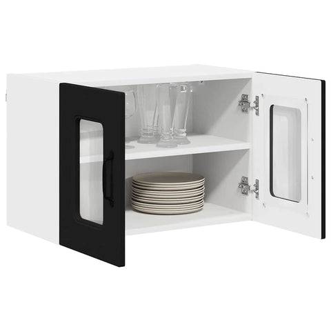 vidaXL Kitchen Wall Cabinet with Shelf 2 pcs Black 60 x 31 x 40 cm