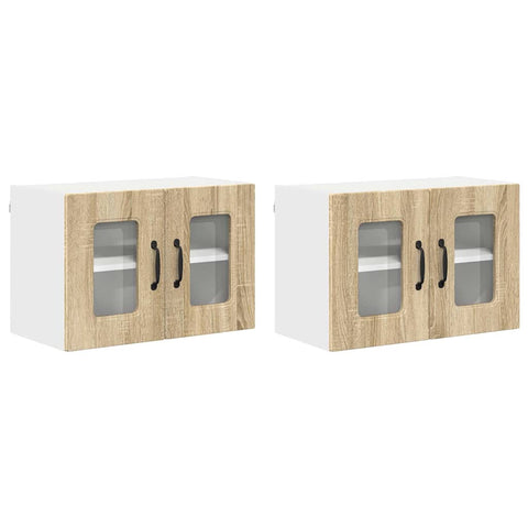 vidaXL Kitchen Wall Cabinet with Door 2 pcs Sonoma Oak 60 x 31 x 40 cm