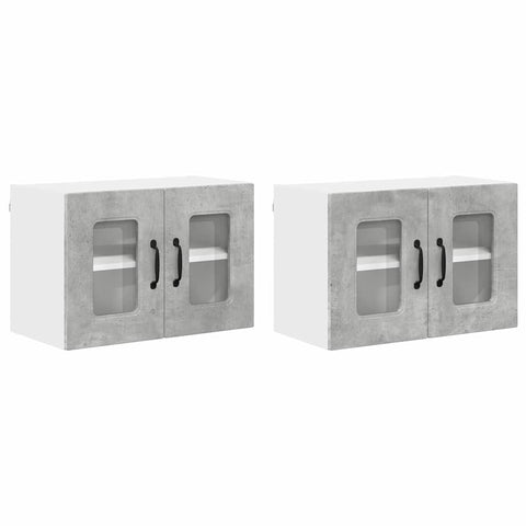 vidaXL Kitchen Wall Cabinet 2 pcs Concrete Grey 60 x 31 x 40 cm