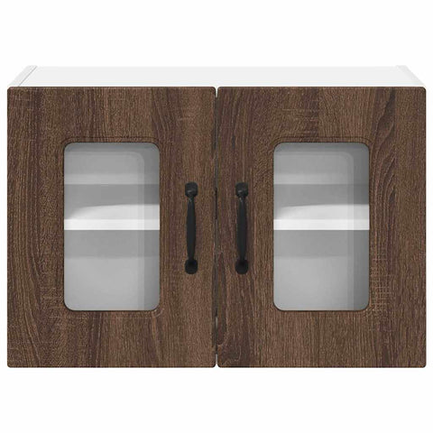 vidaXL Kitchen Wall Cabinet with Shelf 2 pcs Brown Oak 60 x 31 x 40 cm