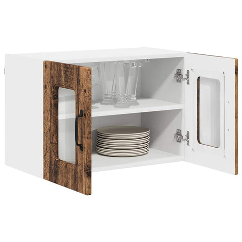vidaXL Kitchen Wall Cabinet with Shelf 2 pcs Old Wood 60 x 31 x 40 cm