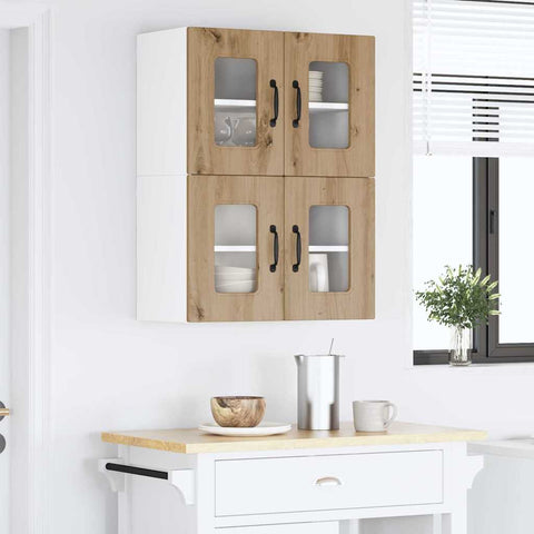 vidaXL Kitchen Wall Cabinet 2 pcs Artisan Oak 60 x 31 x 40 cm
