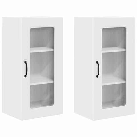 vidaXL Kitchen Wall Cabinet with Shelf 2 pcs White 40 x 31 x 80 cm