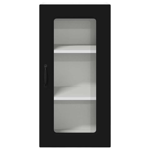 vidaXL Kitchen Wall Cabinet Black 40 x 31 x 80 cm Engineered Wood