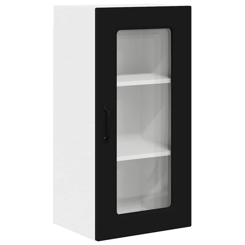 vidaXL Kitchen Wall Cabinet with Shelf 2 pcs Black 40 x 31 x 80 cm