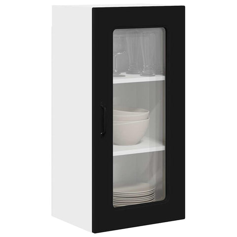 vidaXL Kitchen Wall Cabinet with Shelf 2 pcs Black 40 x 31 x 80 cm