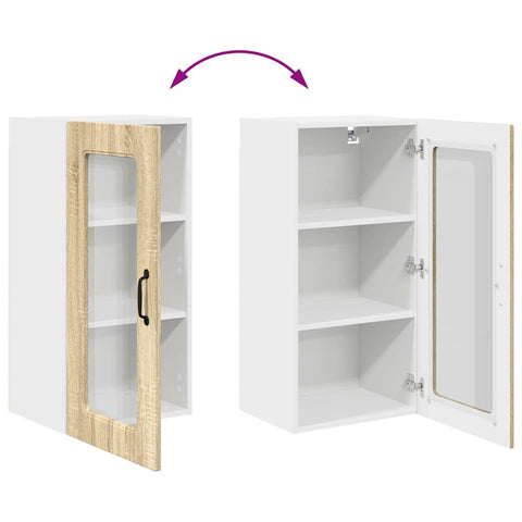 vidaXL Kitchen Wall Cabinet Sonoma Oak 40 x 31 x 80 cm Engineered Wood