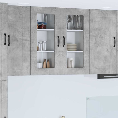 vidaXL Kitchen Wall Cabinet with Shelf Concrete Grey 40 x 31 x 80 cm