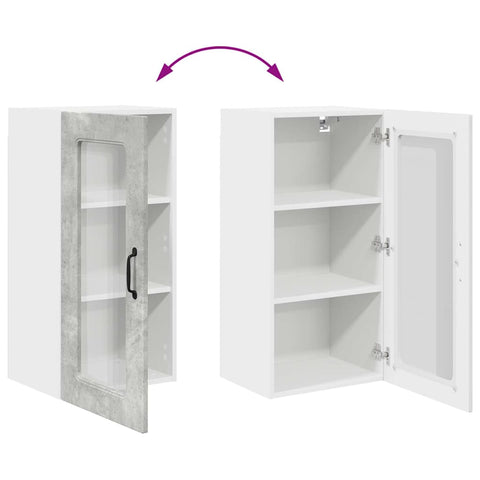 vidaXL Kitchen Wall Cabinet with Shelf Concrete Grey 40 x 31 x 80 cm