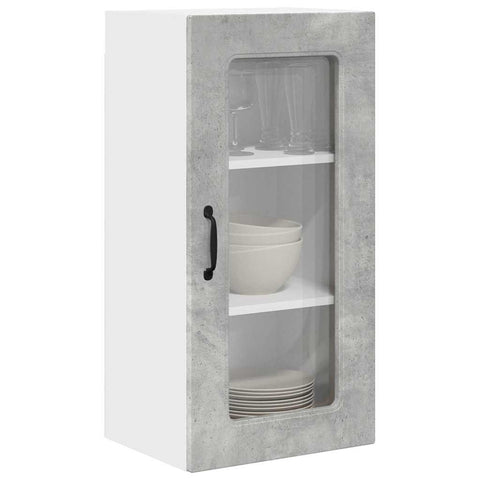 vidaXL Kitchen Wall Cabinet with Shelf Concrete Grey 40 x 31 x 80 cm
