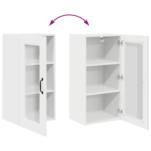 vidaXL Kitchen Wall Cabinet with Door High Gloss White 40 x 31 x 80 cm