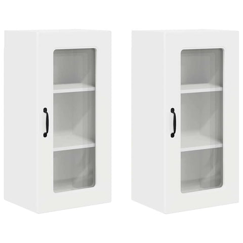 vidaXL Kitchen Wall Cabinet 2 pcs High Gloss White 40 x 31 x 80 cm