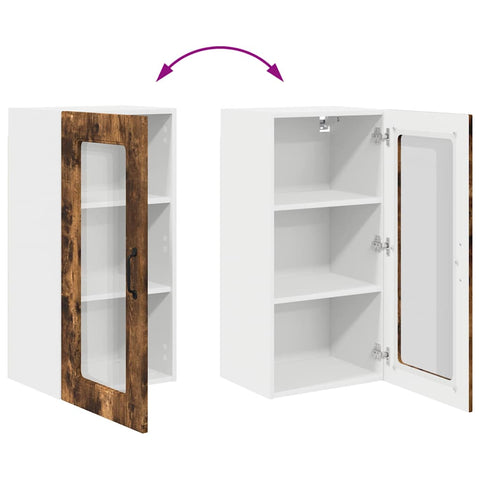 vidaXL Kitchen Wall Cabinet Smoked Oak 40 x 31 x 80 cm Engineered Wood