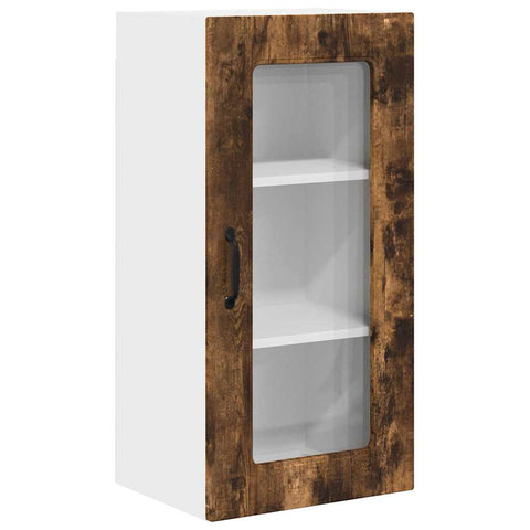 vidaXL Kitchen Wall Cabinet with Door 2 pcs Smoked Oak 40 x 31 x 80 cm