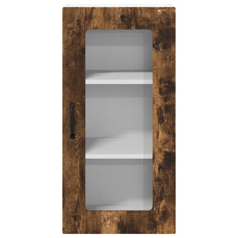 vidaXL Kitchen Wall Cabinet with Door 2 pcs Smoked Oak 40 x 31 x 80 cm