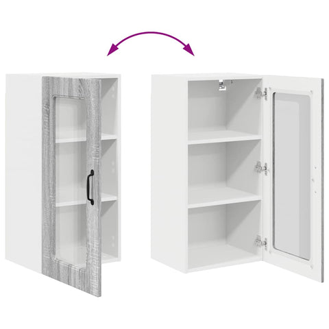 vidaXL Kitchen Wall Cabinet with Shelf Grey Sonoma 40 x 31 x 80 cm