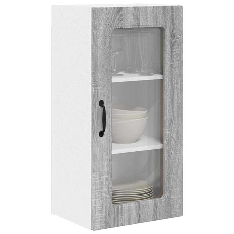 vidaXL Kitchen Wall Cabinet with Shelf Grey Sonoma 40 x 31 x 80 cm
