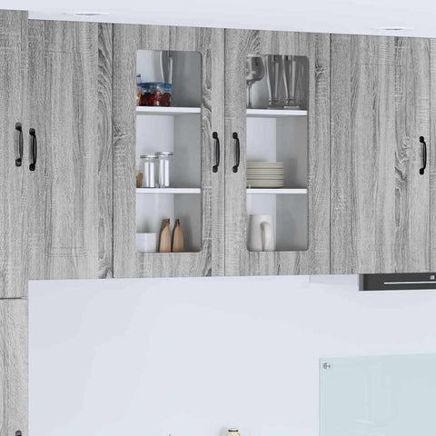vidaXL Kitchen Wall Cabinet 2 pcs Grey Sonoma 40 x 31 x 80 cm