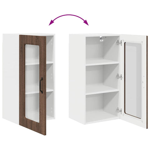vidaXL Kitchen Wall Cabinet Brown Oak 40 x 31 x 80 cm Engineered Wood