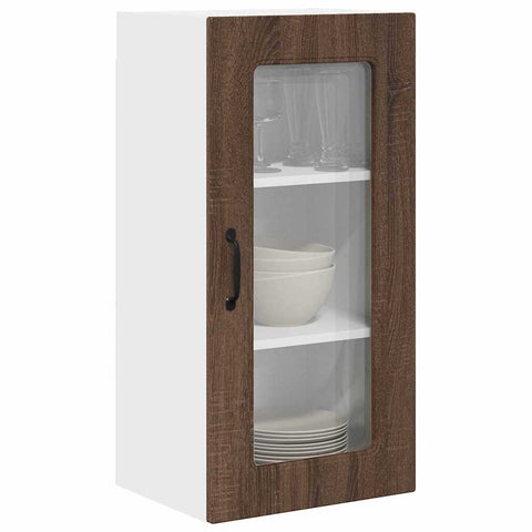vidaXL Kitchen Wall Cabinet Brown Oak 40 x 31 x 80 cm Engineered Wood