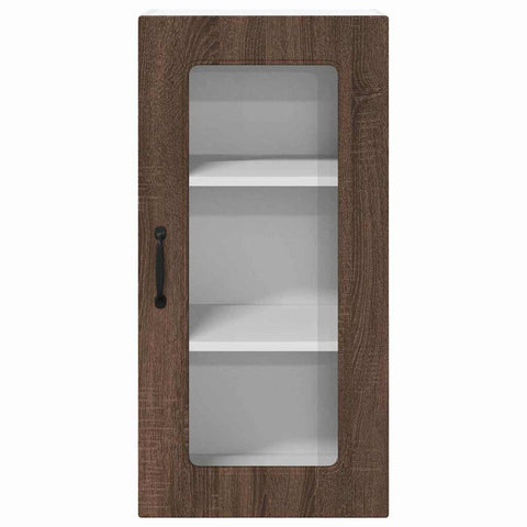 vidaXL Kitchen Wall Cabinet with Shelf 2 pcs Brown Oak 40 x 31 x 80 cm