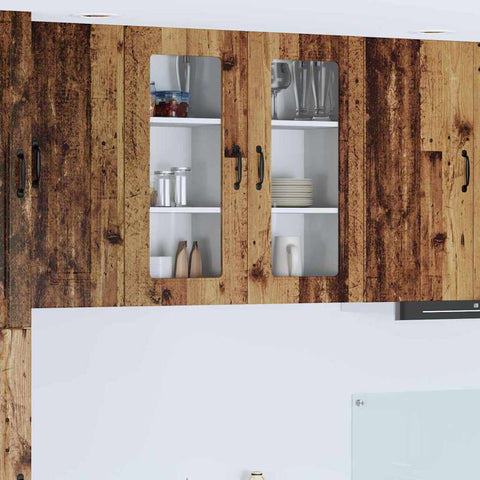 vidaXL Kitchen Wall Cabinet with Shelf 2 pcs Old Wood 40 x 31 x 80 cm