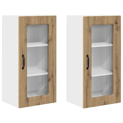 vidaXL Kitchen Wall Cabinet 2 pcs Artisan Oak 40 x 31 x 80 cm