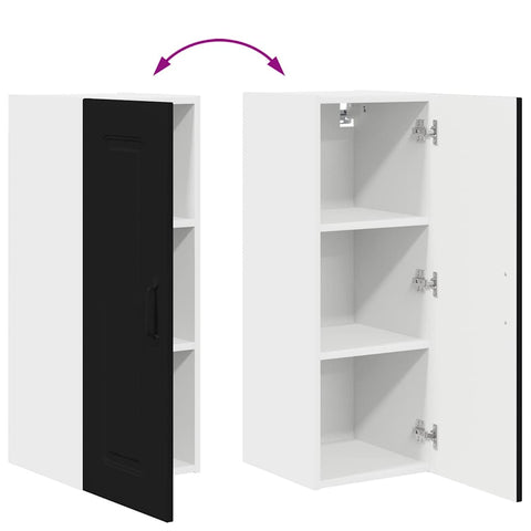 vidaXL Kitchen Wall Cabinet Black 30 x 31 x 80 cm Engineered Wood