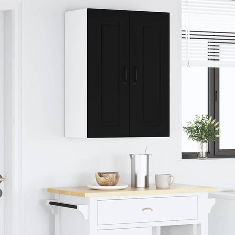 vidaXL Kitchen Wall Cabinet with Shelf 2 pcs Black 30 x 31 x 80 cm