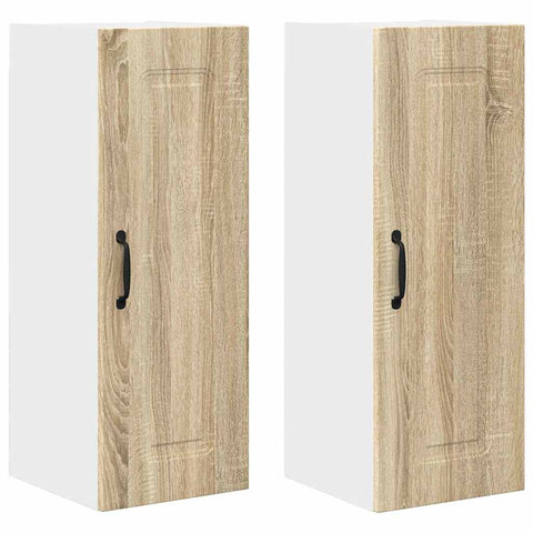 vidaXL Kitchen Wall Cabinet with Door 2 pcs Sonoma Oak 30 x 31 x 80 cm