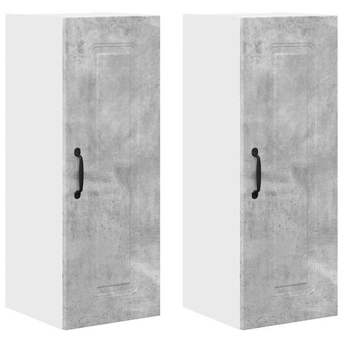 vidaXL Kitchen Wall Cabinet 2 pcs Concrete Grey 30 x 31 x 80 cm