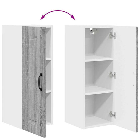vidaXL Kitchen Wall Cabinet with Shelf Grey Sonoma 30 x 31 x 80 cm