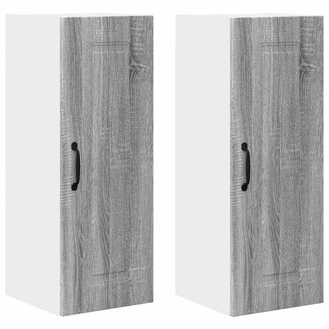 vidaXL Kitchen Wall Cabinet 2 pcs Grey Sonoma 30 x 31 x 80 cm