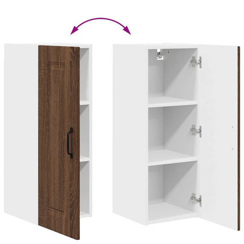 vidaXL Kitchen Wall Cabinet Brown Oak 30 x 31 x 80 cm Engineered Wood