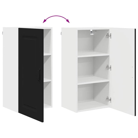 vidaXL Kitchen Wall Cabinet Black 40 x 31 x 80 cm Engineered Wood
