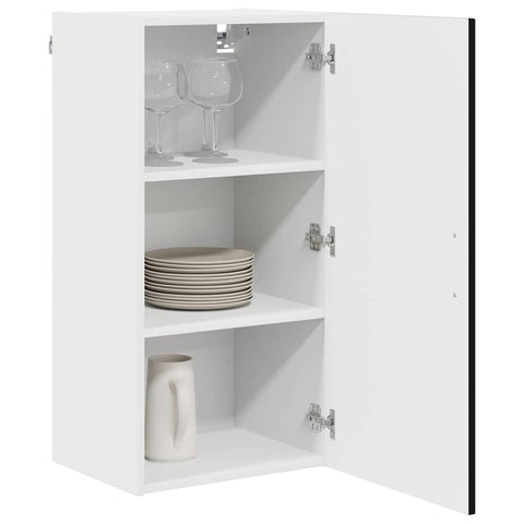 vidaXL Kitchen Wall Cabinet Black 40 x 31 x 80 cm Engineered Wood