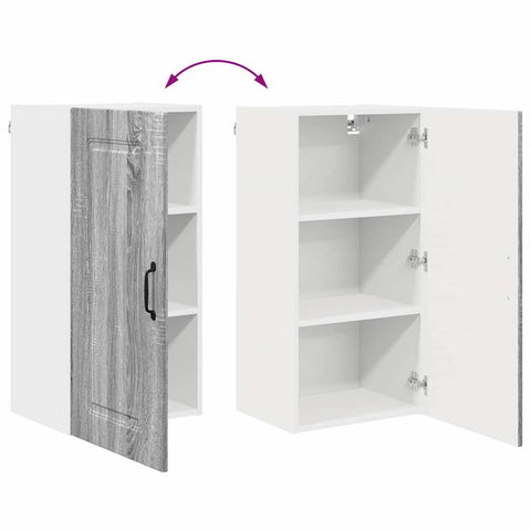 vidaXL Kitchen Wall Cabinet with Shelf Grey Sonoma 40 x 31 x 80 cm
