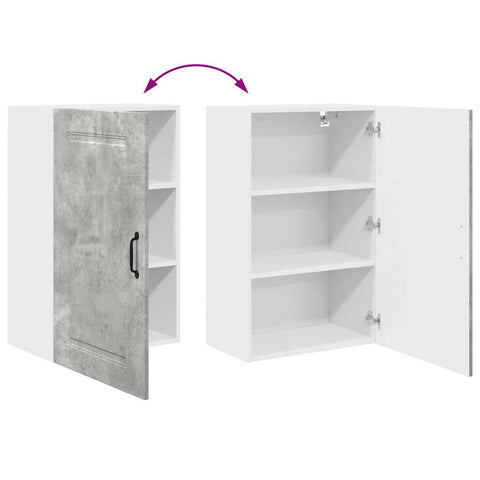 vidaXL Kitchen Wall Cabinet with Shelf Concrete Grey 50 x 31 x 80 cm